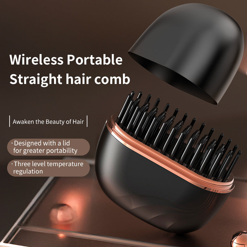 Mini Hair Straightening Comb Wireless Charging